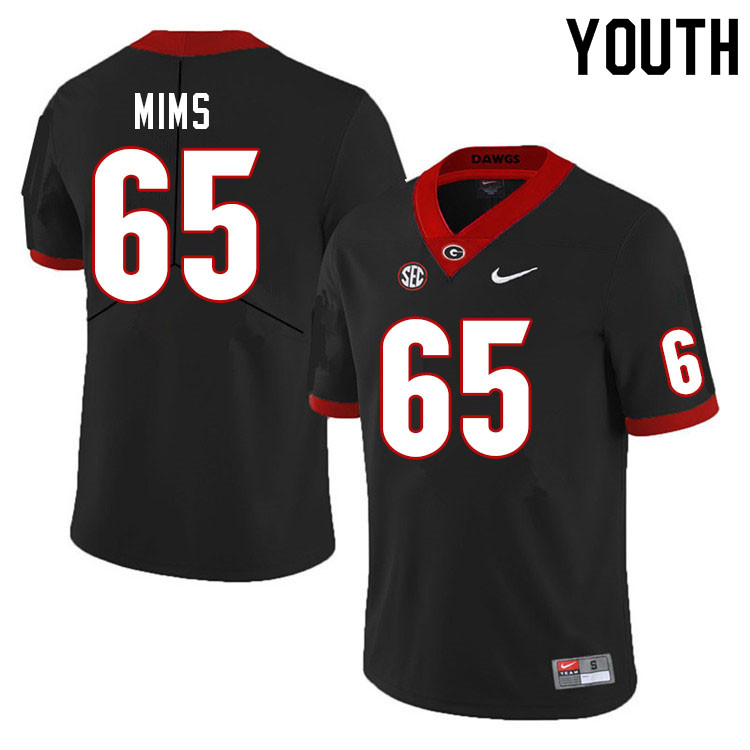 Youth #65 Amarius Mims Georgia Bulldogs College Football Jerseys Sale-Black - Click Image to Close